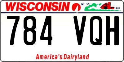 WI license plate 784VQH