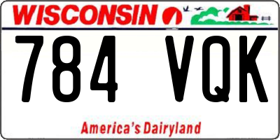 WI license plate 784VQK