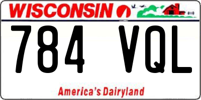 WI license plate 784VQL