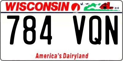 WI license plate 784VQN