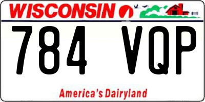 WI license plate 784VQP