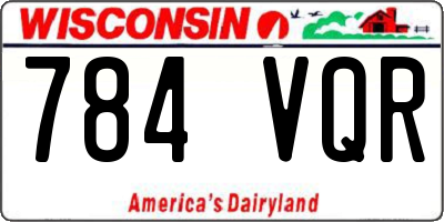WI license plate 784VQR
