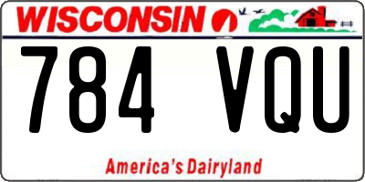 WI license plate 784VQU
