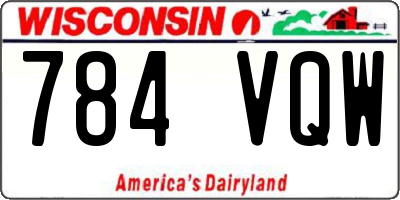 WI license plate 784VQW