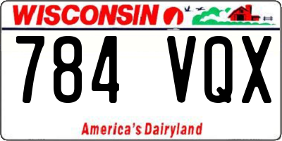 WI license plate 784VQX