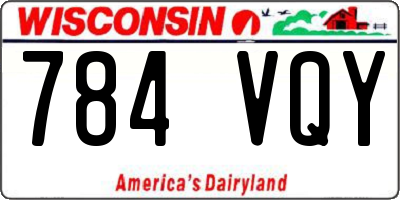 WI license plate 784VQY