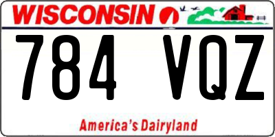 WI license plate 784VQZ