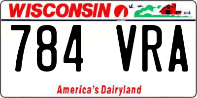 WI license plate 784VRA