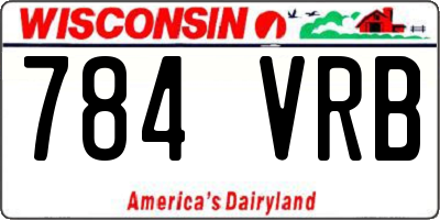 WI license plate 784VRB