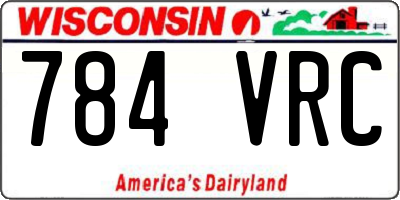 WI license plate 784VRC