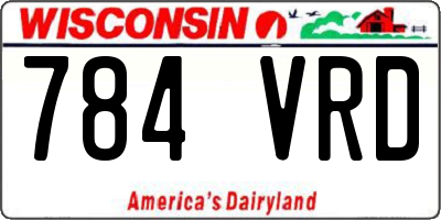 WI license plate 784VRD