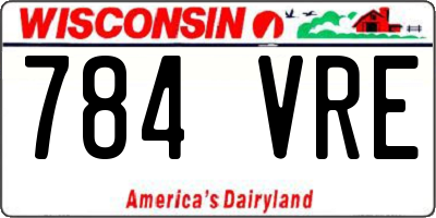 WI license plate 784VRE