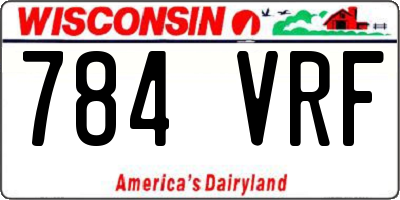 WI license plate 784VRF