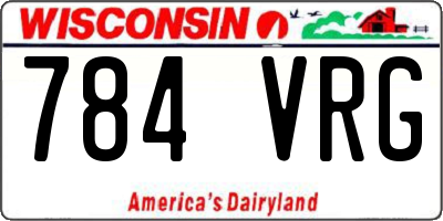 WI license plate 784VRG