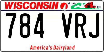 WI license plate 784VRJ