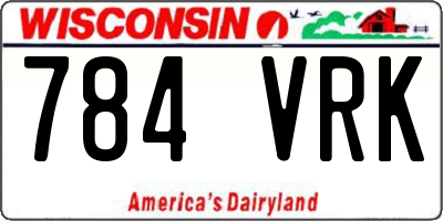 WI license plate 784VRK