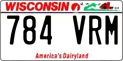 WI license plate 784VRM