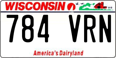 WI license plate 784VRN