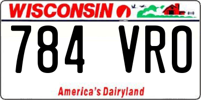 WI license plate 784VRO
