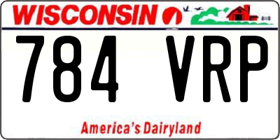 WI license plate 784VRP