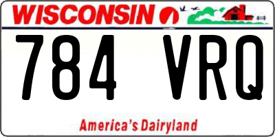 WI license plate 784VRQ