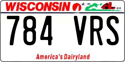 WI license plate 784VRS