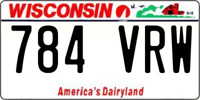 WI license plate 784VRW