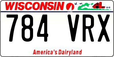 WI license plate 784VRX