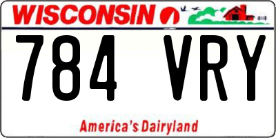 WI license plate 784VRY