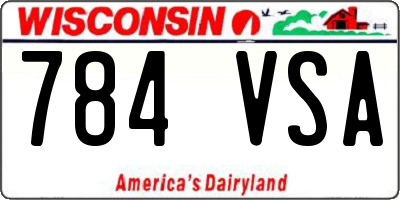 WI license plate 784VSA