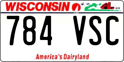 WI license plate 784VSC