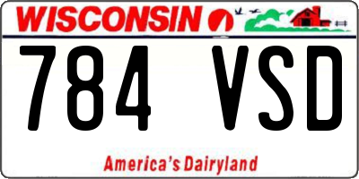 WI license plate 784VSD