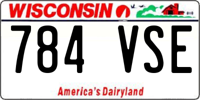 WI license plate 784VSE