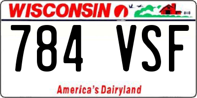 WI license plate 784VSF