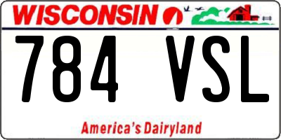 WI license plate 784VSL