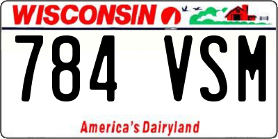 WI license plate 784VSM