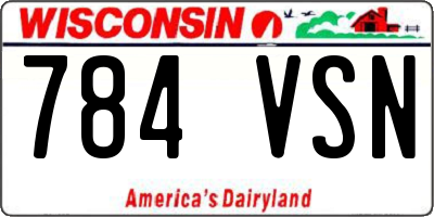 WI license plate 784VSN