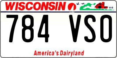 WI license plate 784VSO