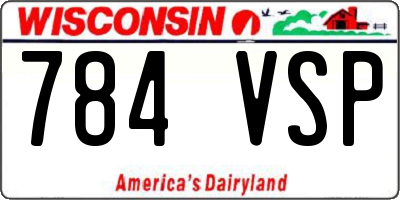 WI license plate 784VSP