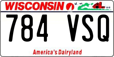 WI license plate 784VSQ