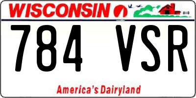 WI license plate 784VSR