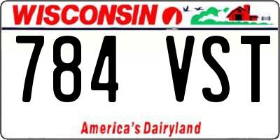 WI license plate 784VST