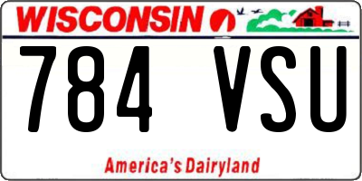 WI license plate 784VSU