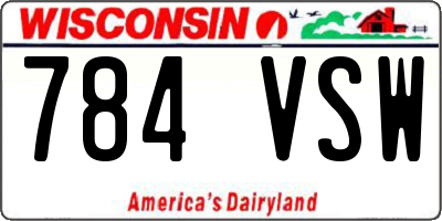 WI license plate 784VSW