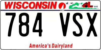 WI license plate 784VSX