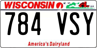 WI license plate 784VSY