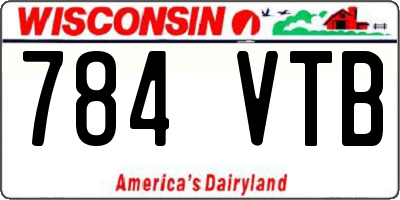 WI license plate 784VTB