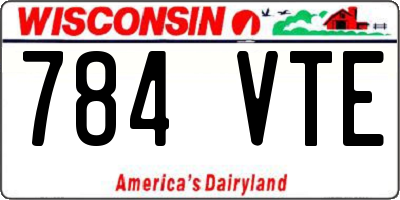 WI license plate 784VTE