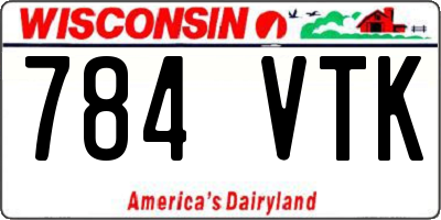 WI license plate 784VTK