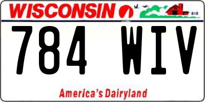 WI license plate 784WIV